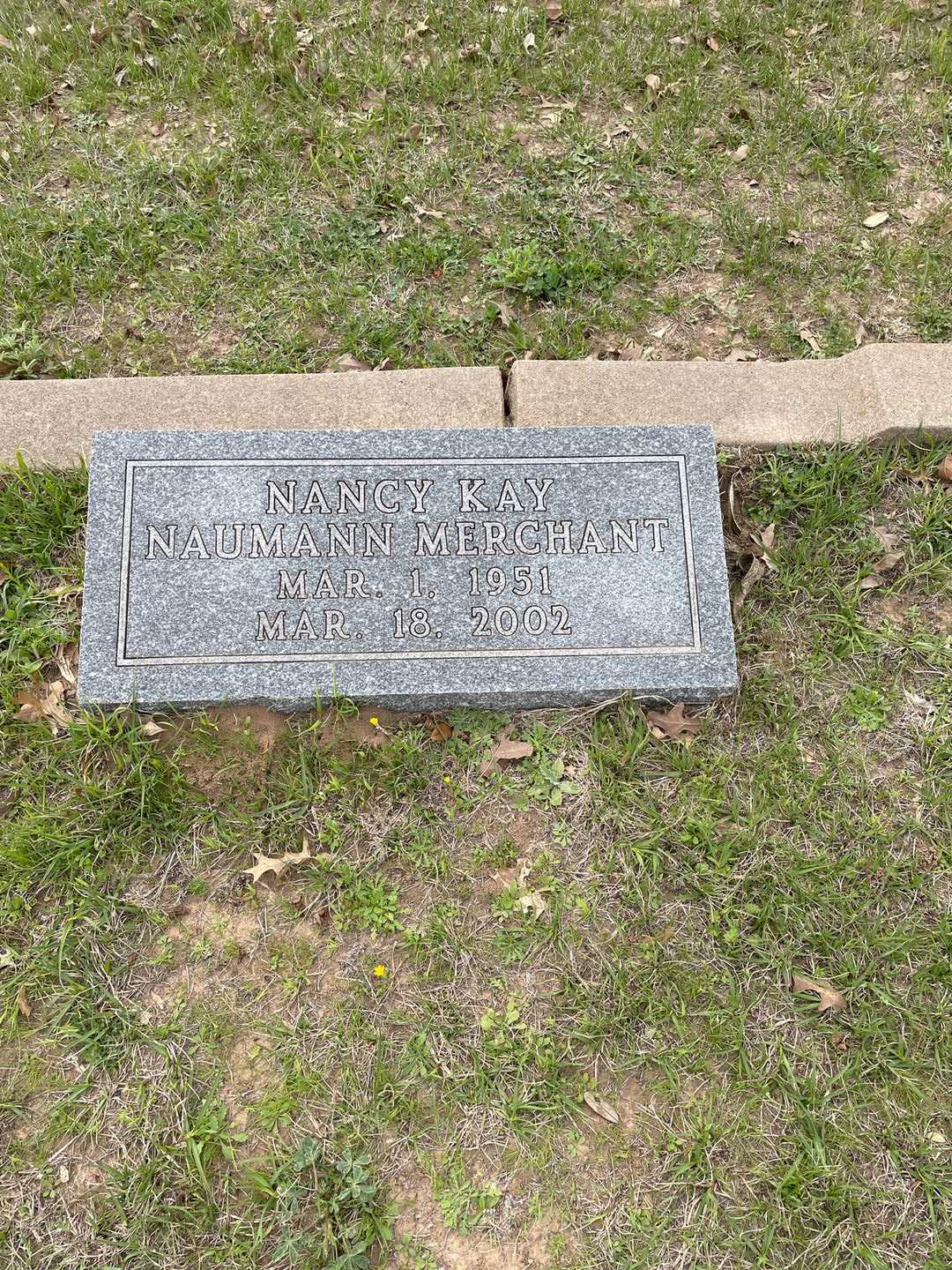 Nancy Kay Naumann Merchant's grave. Photo 3