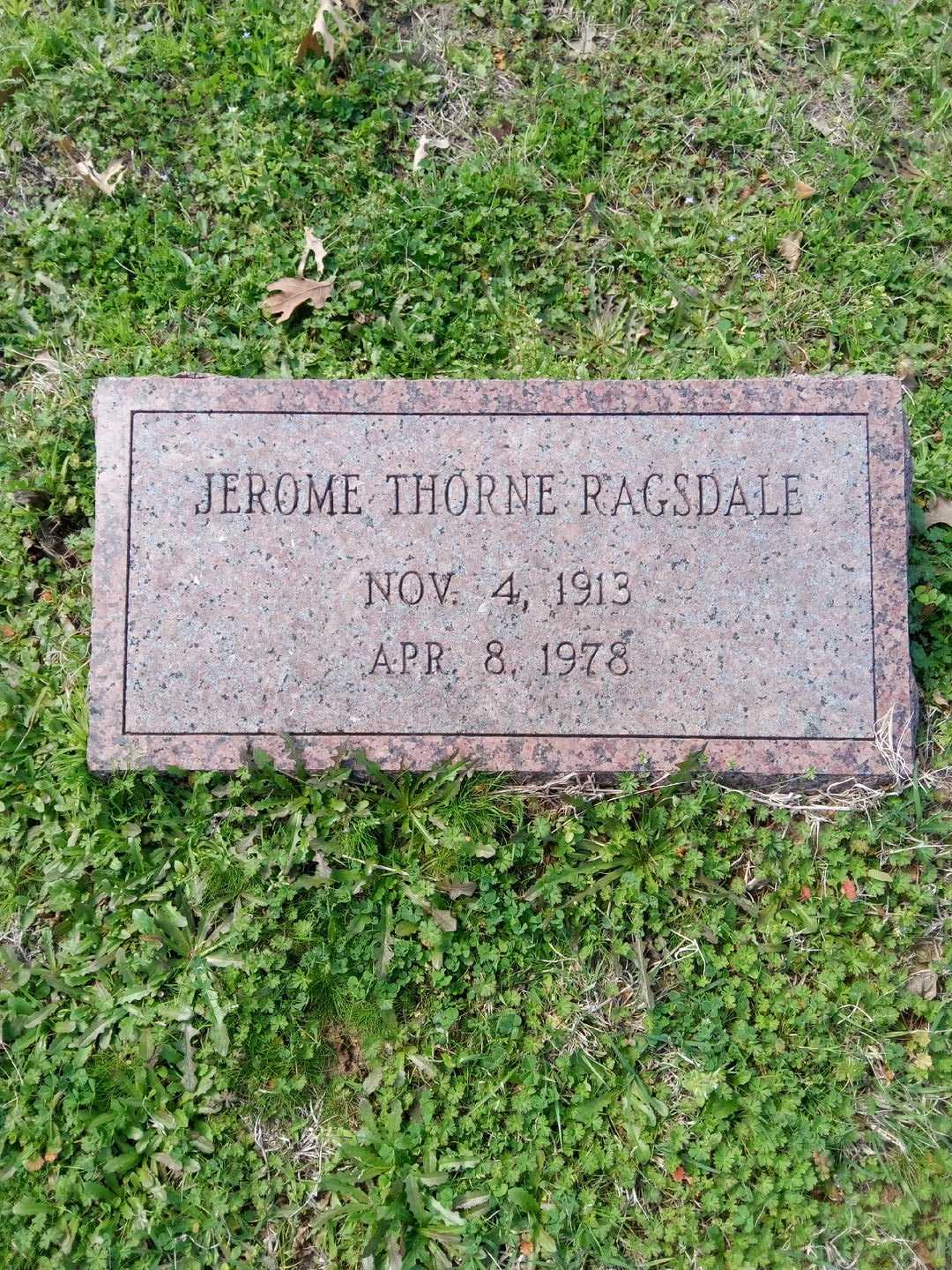 Jerome Thorne Ragsdale's grave. Photo 3