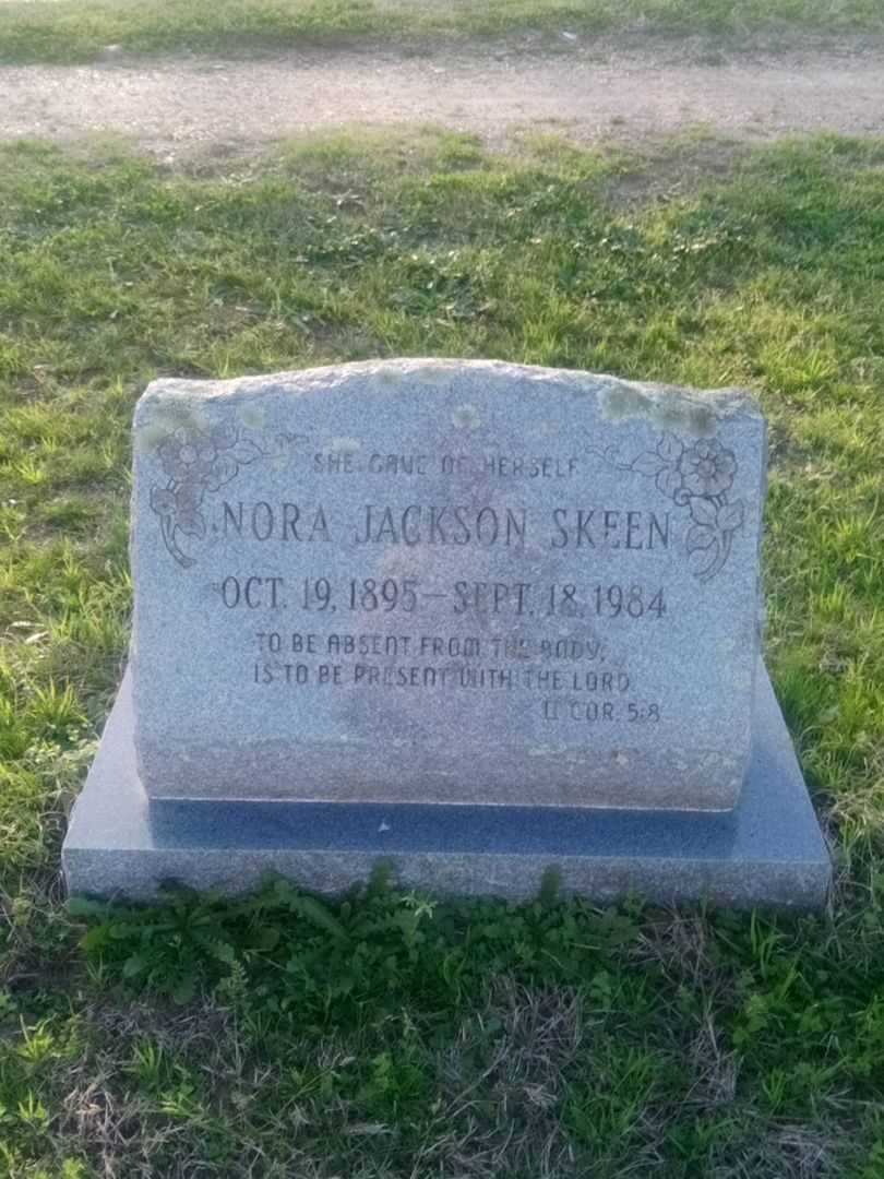 Nora Jackson Skeen's grave. Photo 3